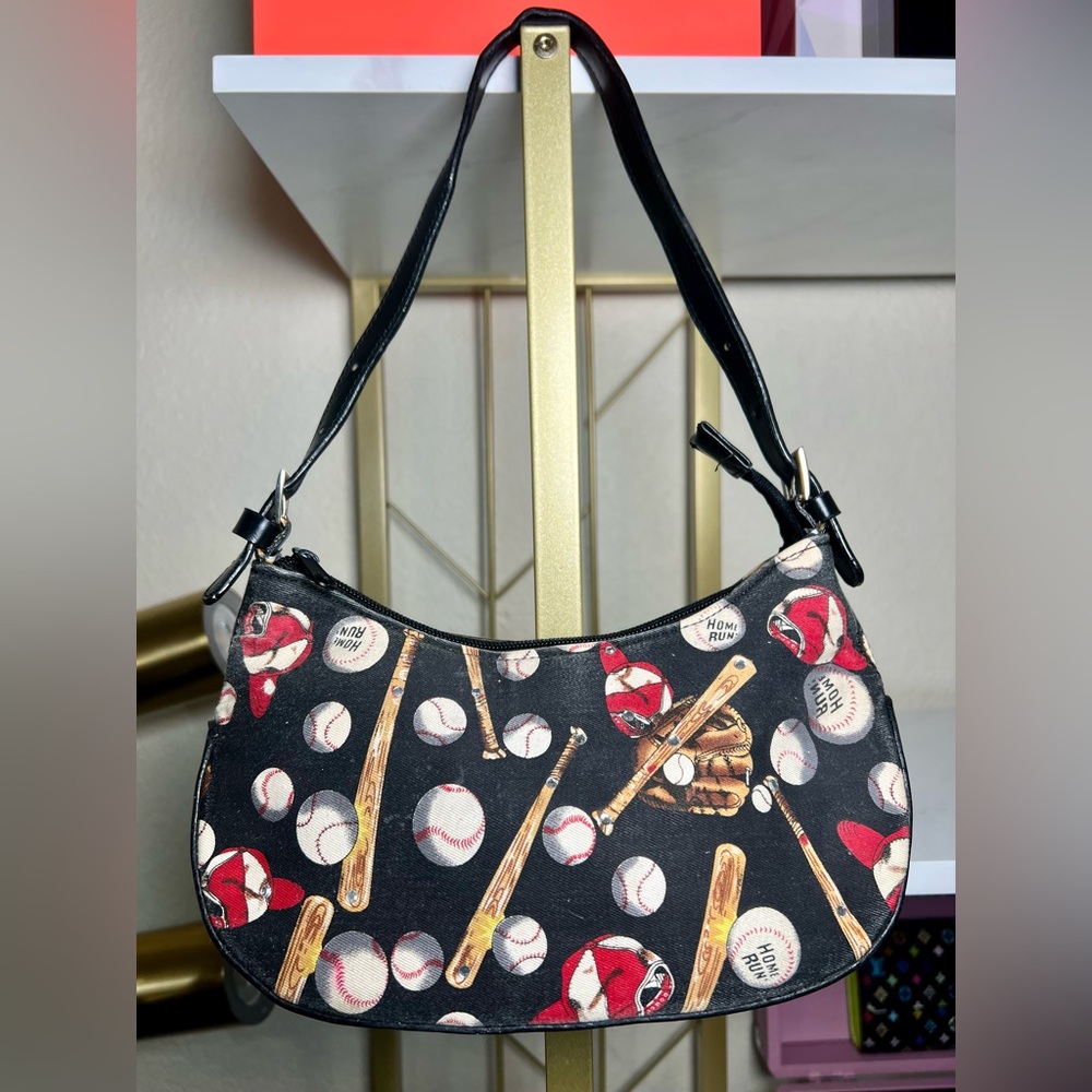 Baseball Fan Bling Print Shoulder Bag - Picture 1 of 4